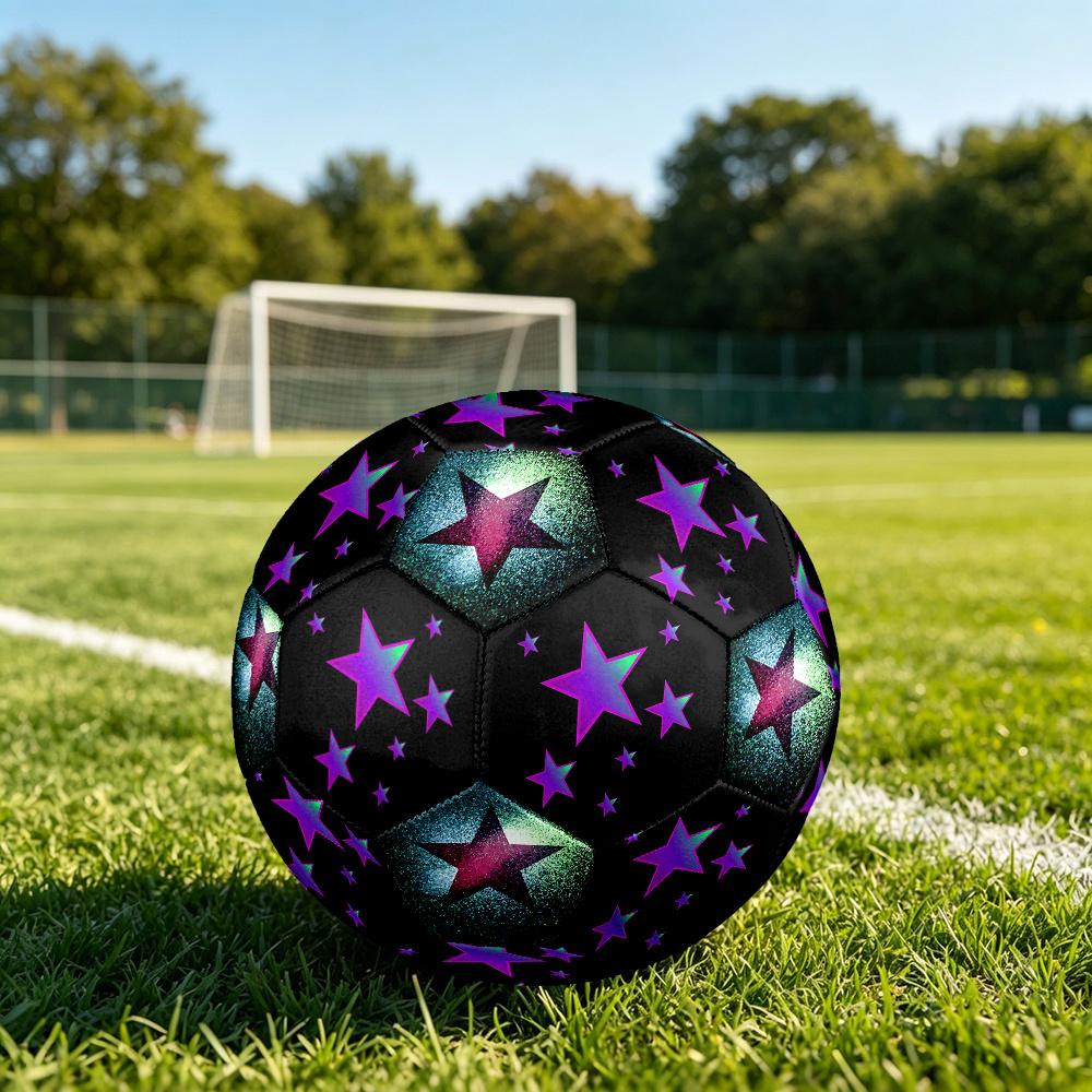 1PC Cosmic Star Cluster Galactic Soccer Ball Size 5 Football Machine Sewn Indoor/Outdoor Universal Football Gift W46