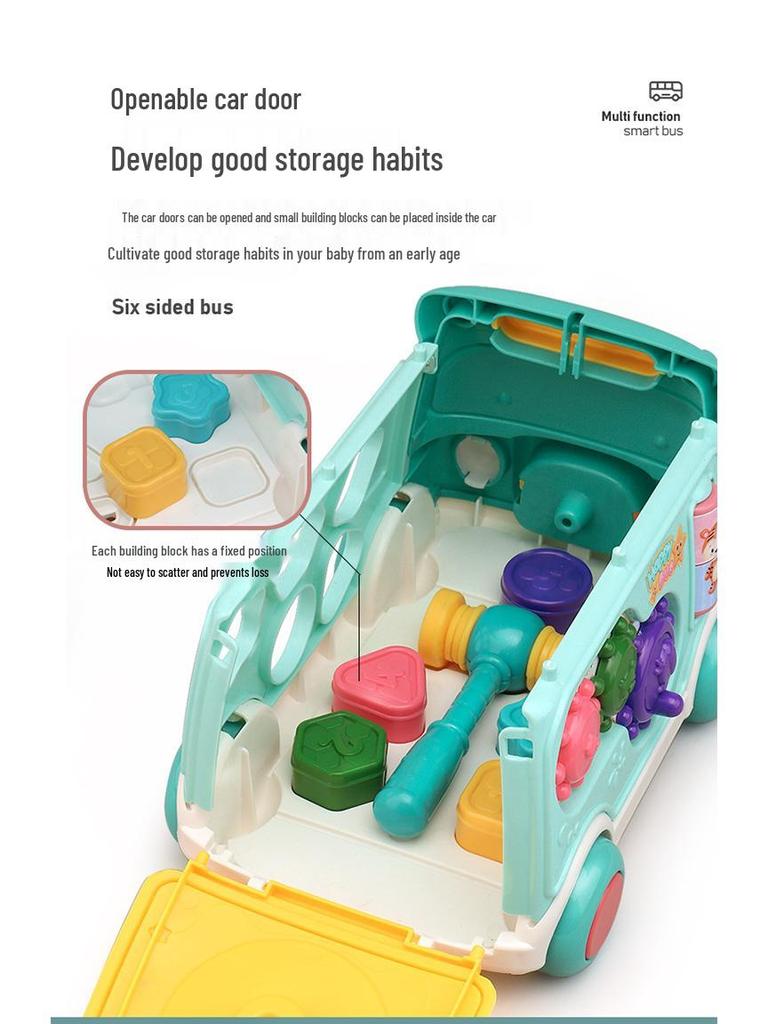 705 Kids' Whack-a-Mole Cartoon Bus: Bilingual Car Whacking Game