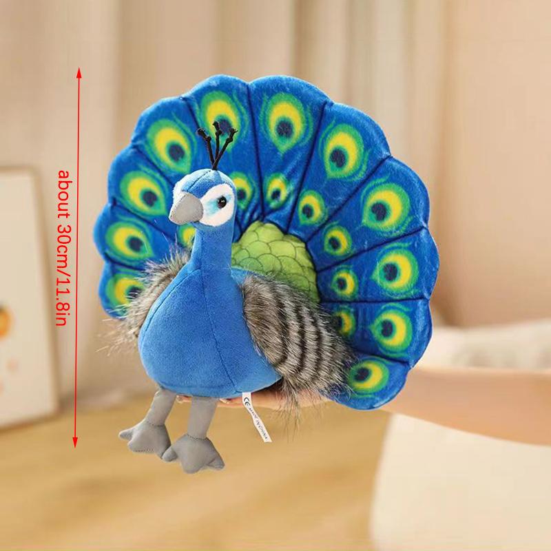 Красивая имитация павлина плюшевые игрушки зеленый синий павлин расправленный хвост мягкие чучела животных подушки дети подарки на день рождения