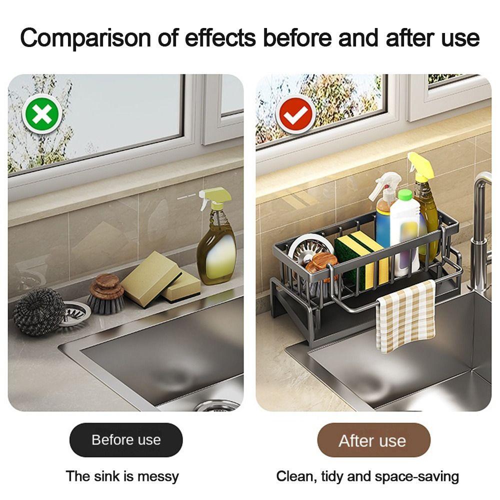 Rag Organizer Self-draining Sink Shelf ABS Soap Basket Bathroom Shampoo Shelves