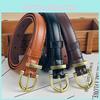 Simple Womens Pu Leather Belt For Jeans With Punch Hole Design And Alloy Buckle