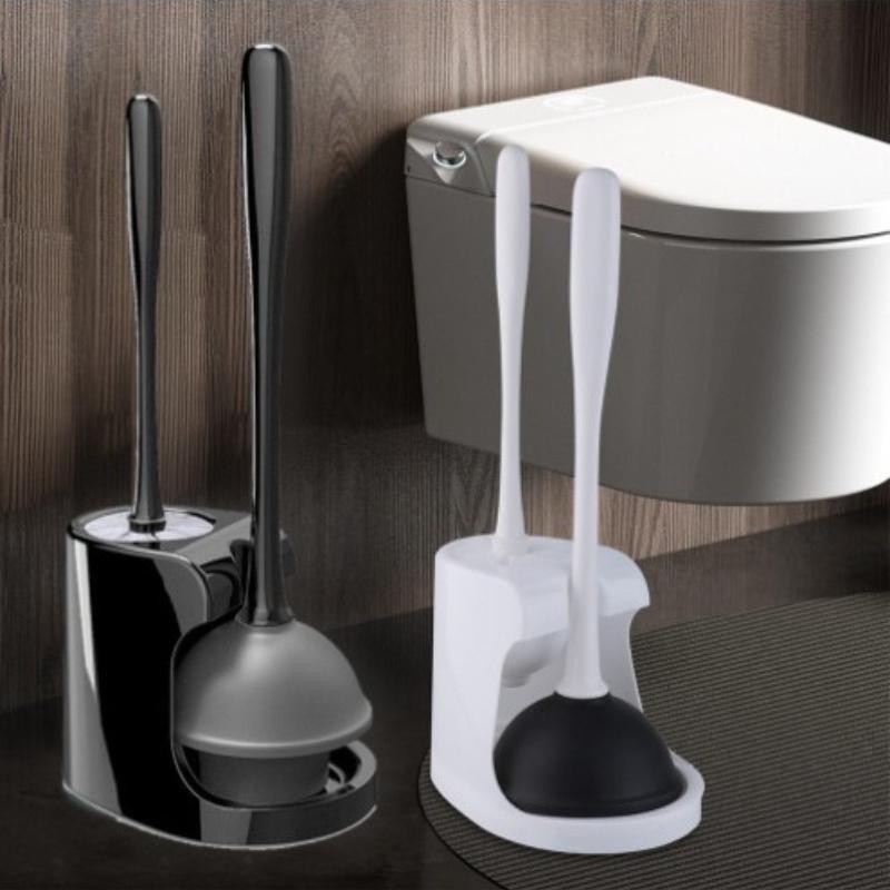 2 In 1 Toilet Brush And Plunger Set For Bathroom Cleaning
