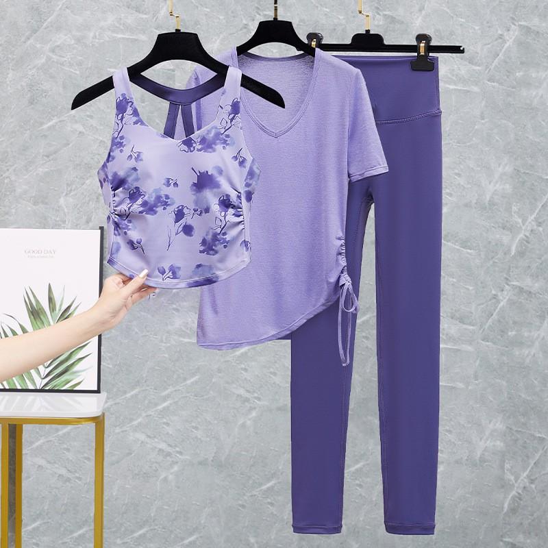 Women Dance Outfit Backless Crop Top High Waist Leggings 2Pcs Set Stage Performance
