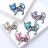 1pc Metal Women Rhinestone Casual Brooch Pins Gifts Enamel Flower Animal Cat Brooches