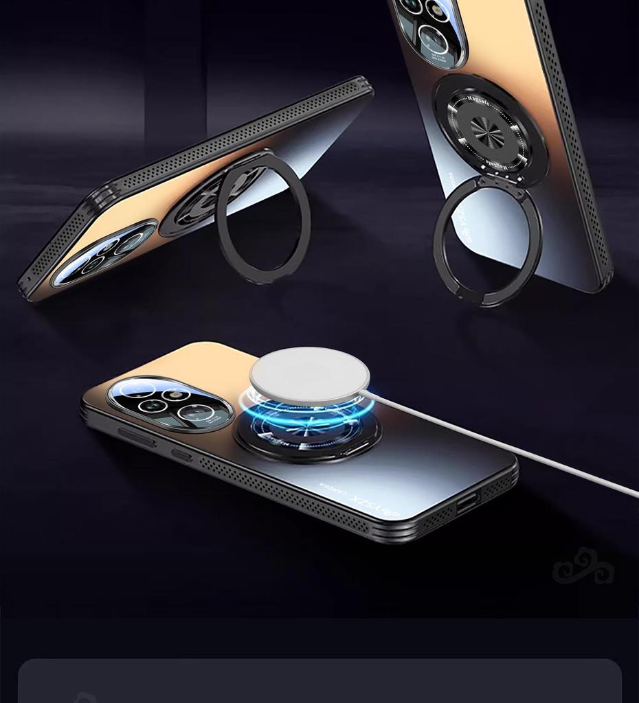 Магнитный вращающийся чехол-подставка для телефона Honor 200/300: Матовое, Полное покрытие, Защита от падений, Противоскользящая защита