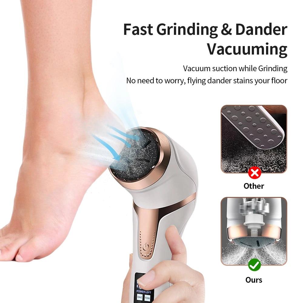 2 Gear Electric Foot File USB Rechargeable Dead Skin Cuticle Callus Remover Machine Wireless Feet Pedicure Tool Foot Care Tool