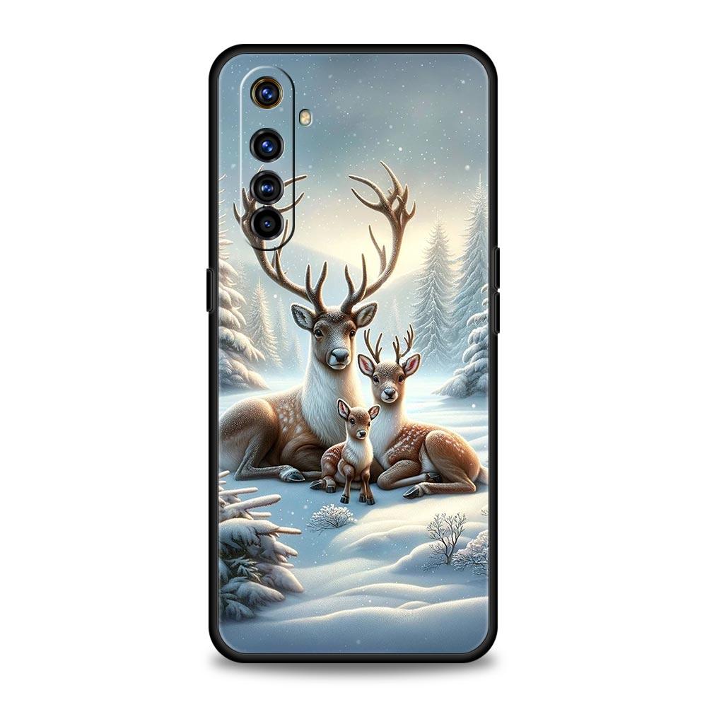 Cartoon Animal Deer Case For Realme C67 C63 C55 C53 C35 C25 C21 GT 2 3 5 6 10 11 12 13 Pro Plus 5G Soft TPU Phone Cover Fundas