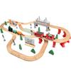 Wooden Track Electric Train Assembling Children'S Train Track Early Education Educational Bridge Track Toy