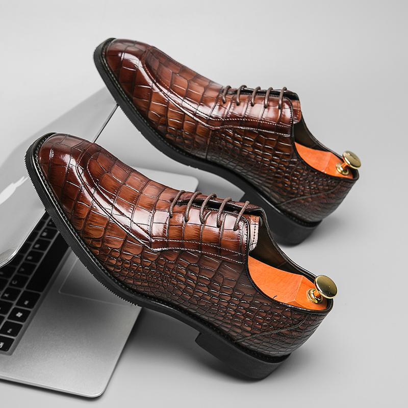 Новое поступление, мужские туфли, оксфорды, зернистые, черные, коричневые, деловые, мужские туфли, размер 38-46, повседневная обувь в офисном стиле