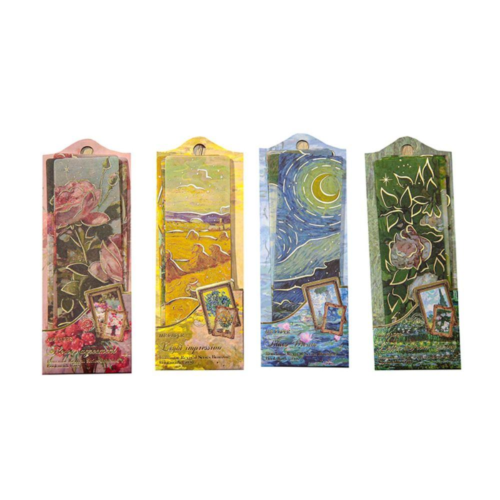 5 шт./набор Масляные картины Закладка для чтения ПВХ Книжная карточка Закладка высокой ценности