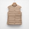 Женский легкий пуховый жилет - Без рукавов, Короткий, Круглый вырез горловины, для Осени/Зимы