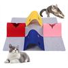 4-in-1 Felt Cat Tunnel Interactive Playhouse with Holes Foldable Cat Activity Play Mat for Indoor Enrichment Scratch-resistant Pet Tunnel