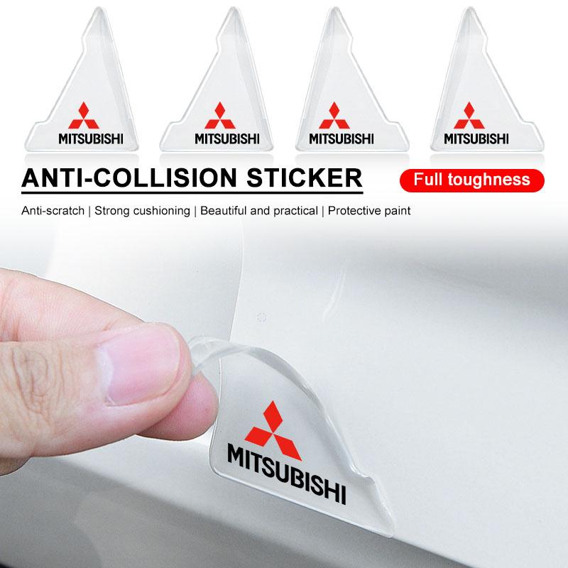 2Pcs Car Door Corner Cover Anti-Scratch Protection Sticker Emblem For Mitsubishi ralliart Lancer 9 10 ASX Outlander Pajero L200