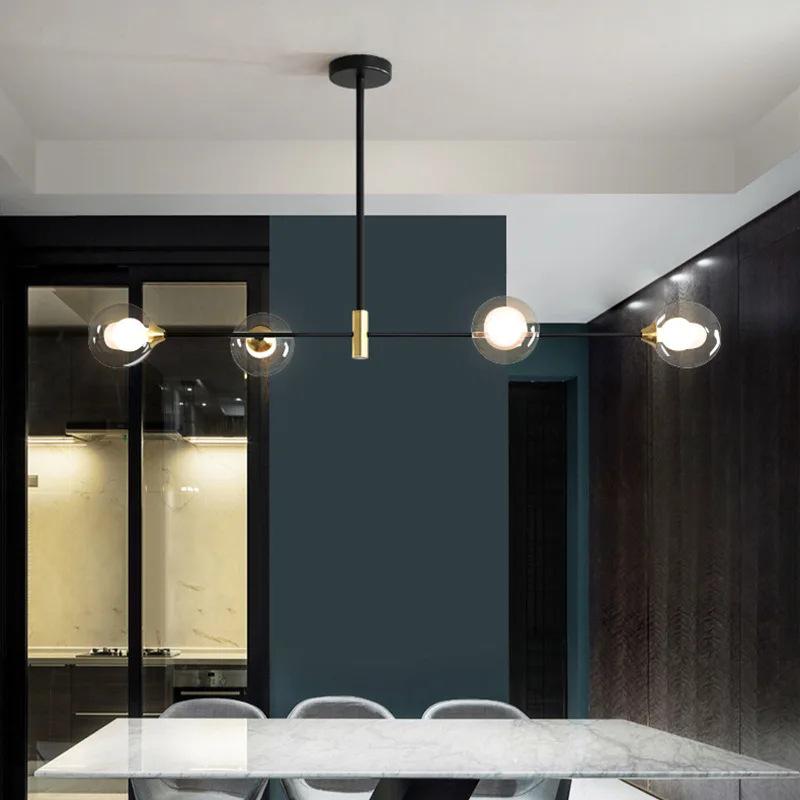 Nordic Glass Ball Ceiling Pendant Light Chandelier for Dining & Living Room Decor