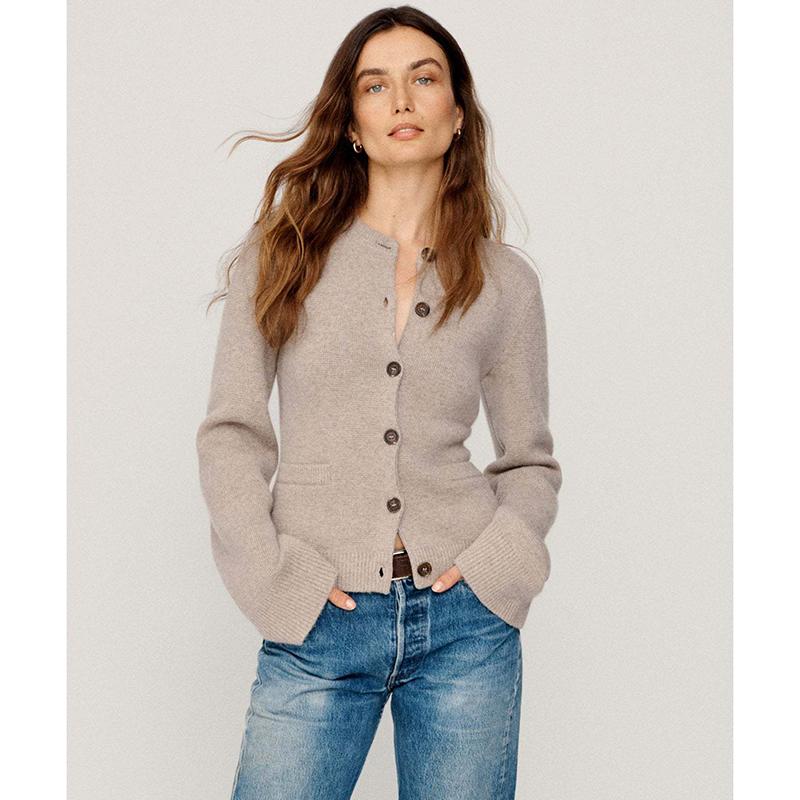 Повседневный свободный однобортный кардиган с длинными рукавами для зимы, женское пальто, новый трикотажный кардиган с круглым вырезом, женский свитер