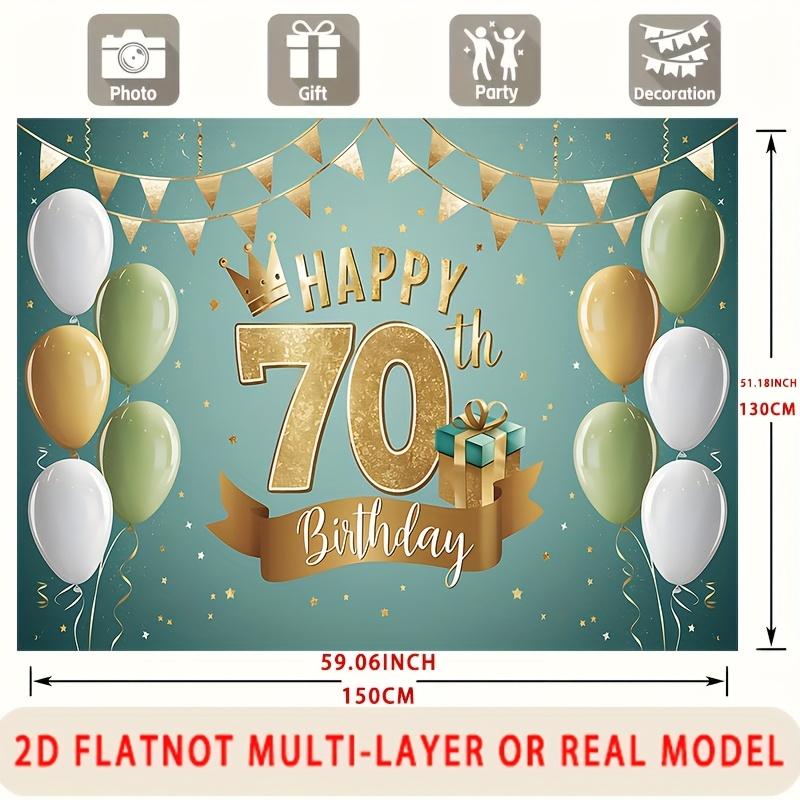 70th Birthday Birthday Backdrop - Studio Photo Prop