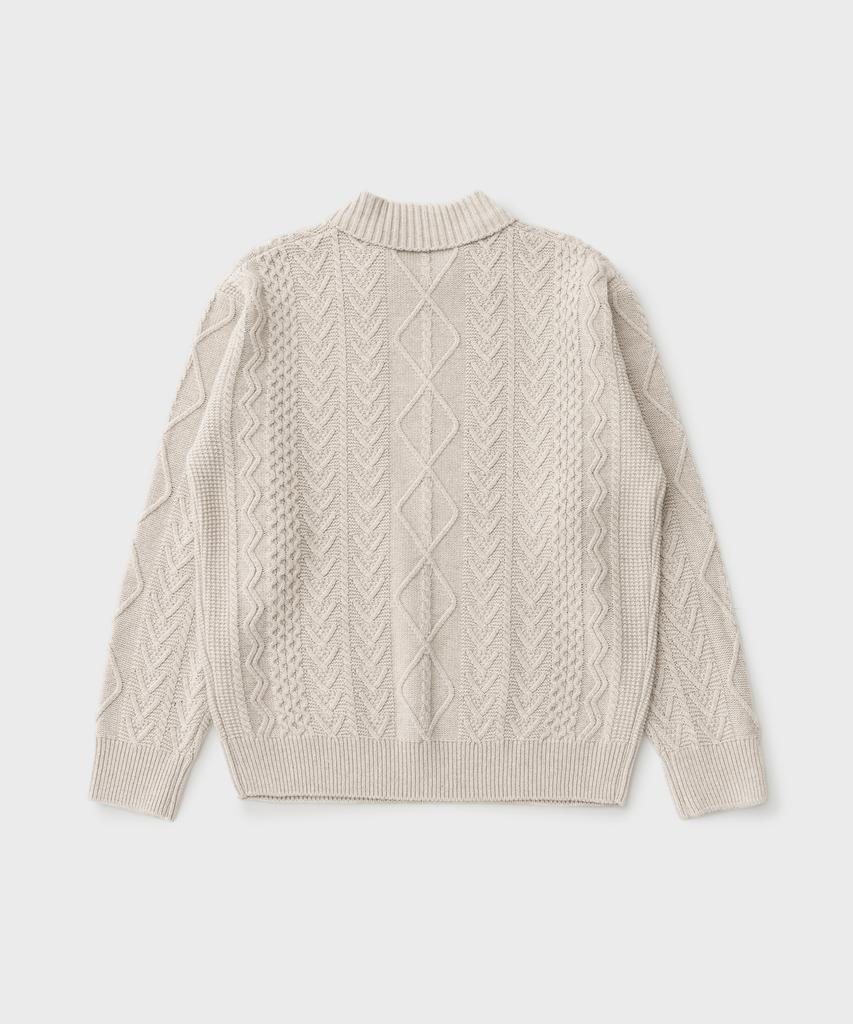 ANOTHER OFFICE Fisherman Cable Knit (Oatmeal)