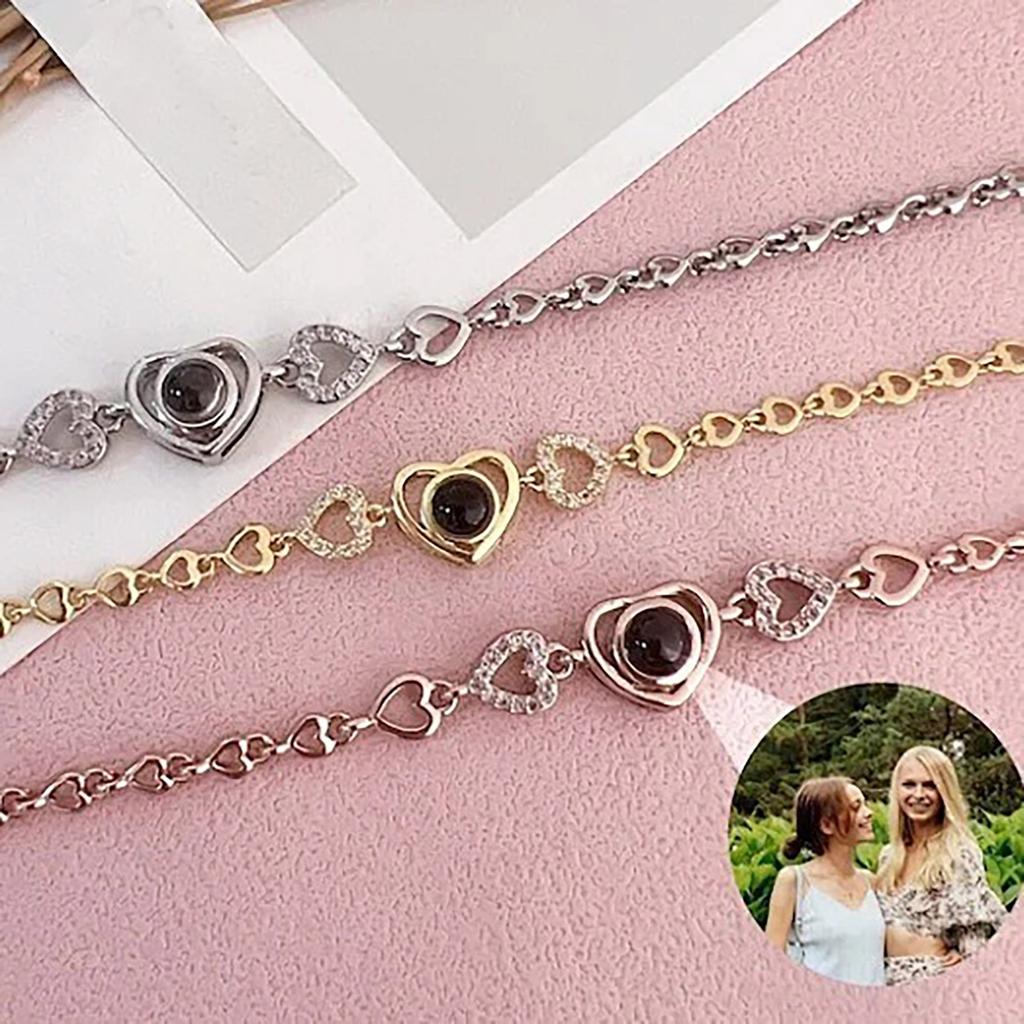 Персонализированный Кастомизированный Браслет с Проекцией Цвета Любви с Фотографией, Юбилейный Памятный Подарок на День Рождения для Матери, Леди, Жены, Дочери, Бабушки