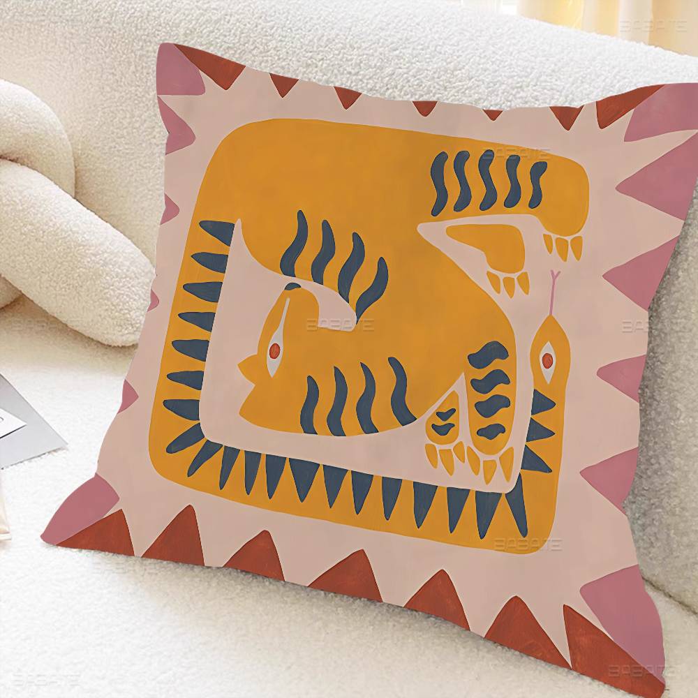 Ancient Egypt Tiger Leopard Cushion Cover Car Throw Pillow Case For Sofa Car Christmas Gift 40X40Cm 45X45Cm
