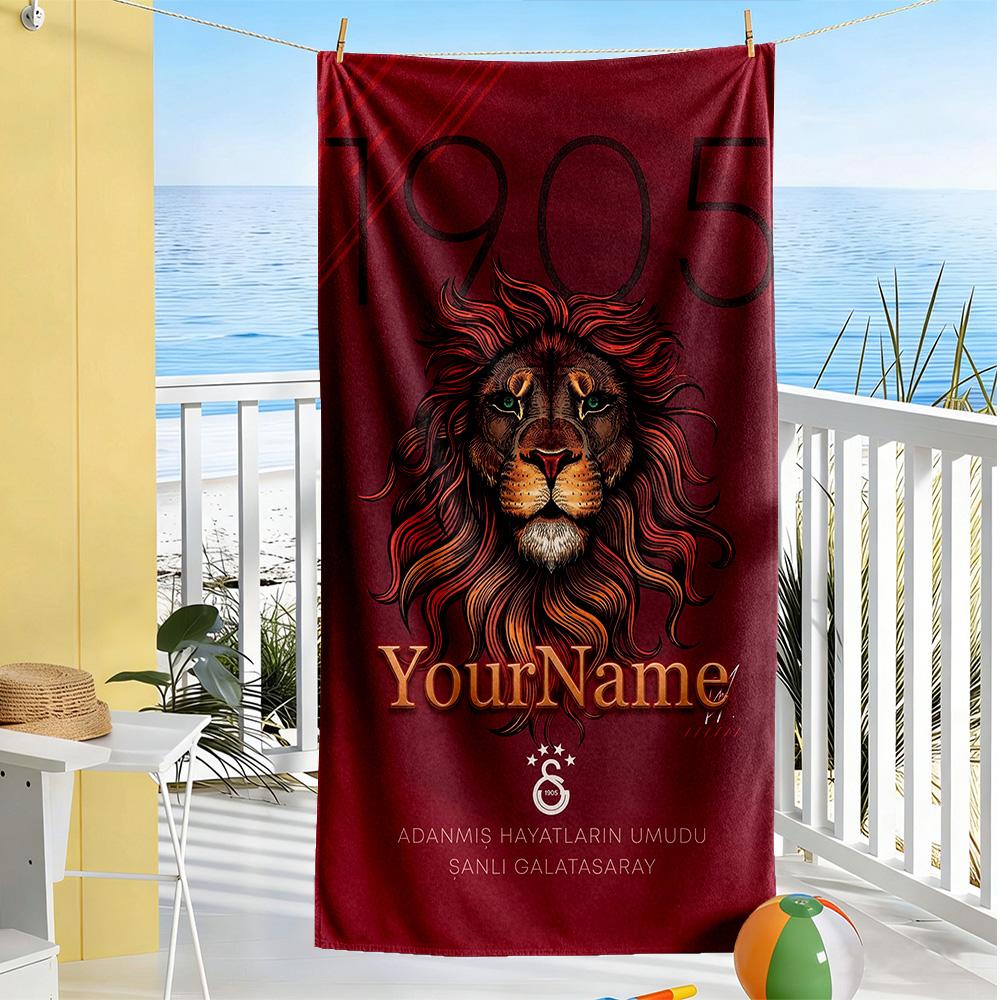 Galatasaray Personalized Text Beach Towel Soft Durable Quick-Dry