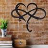 1pc Infinity Heart Metal Wall Decor Black Heart Love Sign Plaque Elegant Bedroom Ornaments & Wall Art Stylish Hanging Decoration