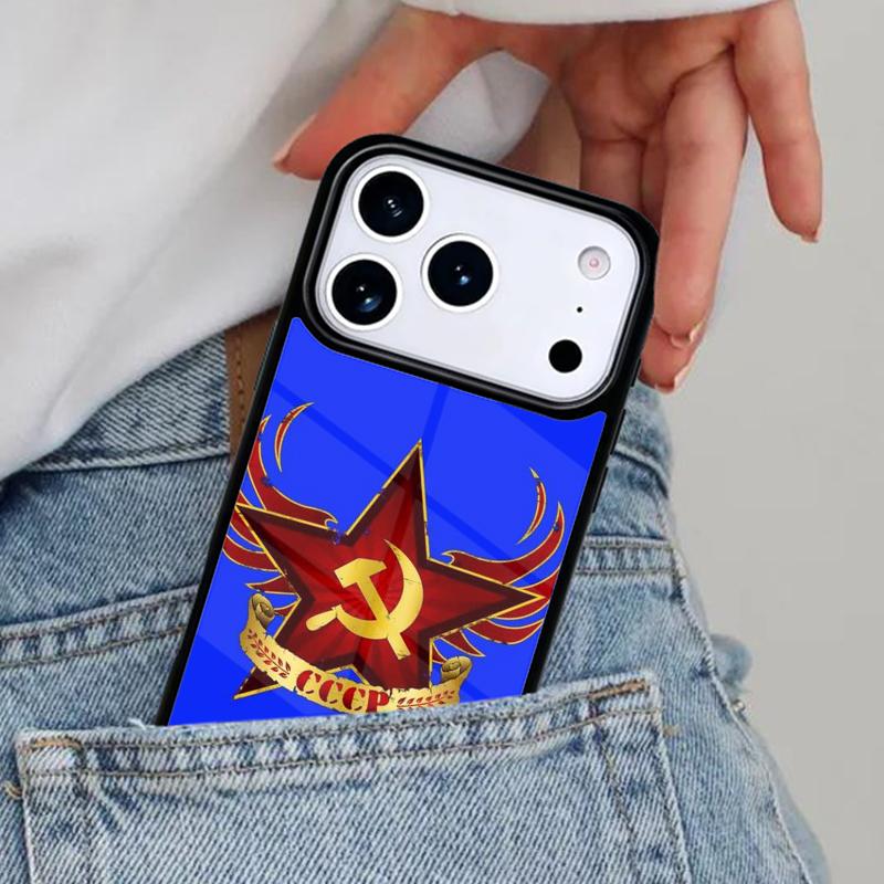 CCCP Soviet Union Russia Phone Case for iPhone 16e 15 14 13 12 17 Pro Max Plus Air 17pro Cover Coque