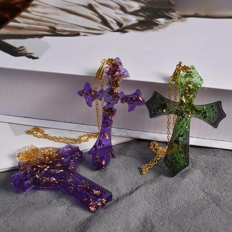 Diy Crystal Epoxy Mold Earrings Necklace Mold Pendant Decoration Various Styles Cross Irregular Mirror Silicone Mold