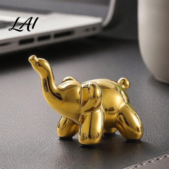 Home Art Decoration Piece Nordic Animal Statue Gold Elephant Monkey Rabbit Figurines Luxury Water-rinseable Decor Desk for Bookshelf Living