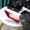 237-6 Европейская и американская мода простые банкетные женские туфли тонкий каблук средний каблук неглубокий носок заостренная головка утолщенная бархатная поверхность бархат Xishi