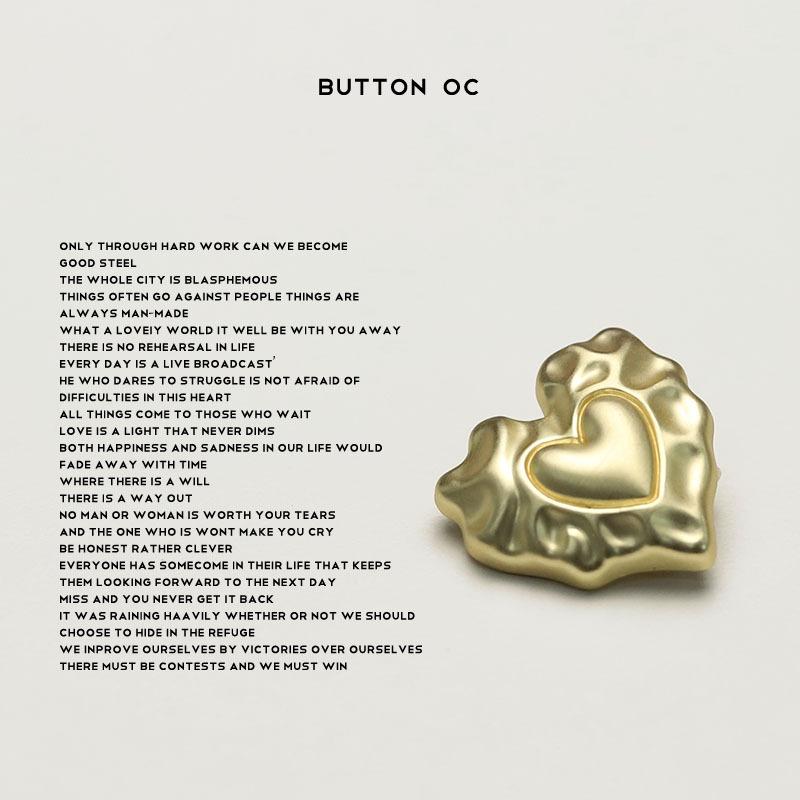 Кнопка Любви Золото Серебро Пуговица для Одежды Женский Пиджак Декоративный Костюм Двусторонняя Нейлоновая Пуговица для Пальто Костюма