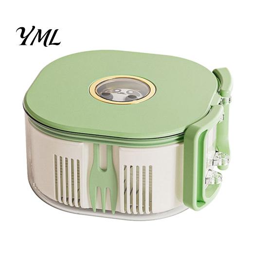 Rotating Berry Rinser for Strawberries Fruit Washing Bowl, with Strainer And Fork, Multifunctional Portable Drain Outdoor Rinse Bowl Basket,