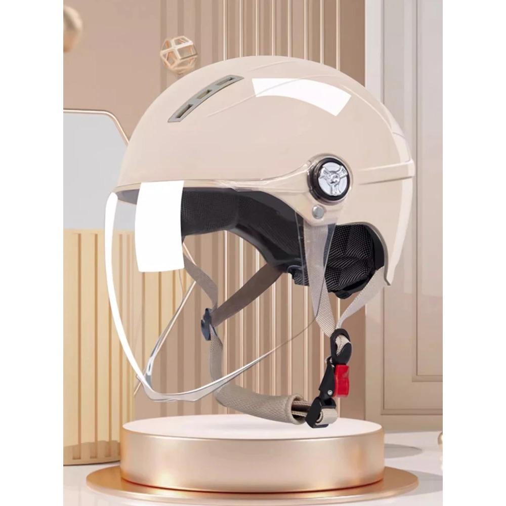 Новый мужской мотоциклетный шлем Женский Электромотоцикл Автомобиль Скутер Велосипед Открытый Лицо Половина Шлем Анти Защитная Шляпа Велосипедная Кепка С Очками