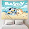 Bluey Print Tapestry, Backdrop, Easy Setup, Ideal for Bedroom, Office & Living Room, with Aesthetic Wall Hanging Decor.