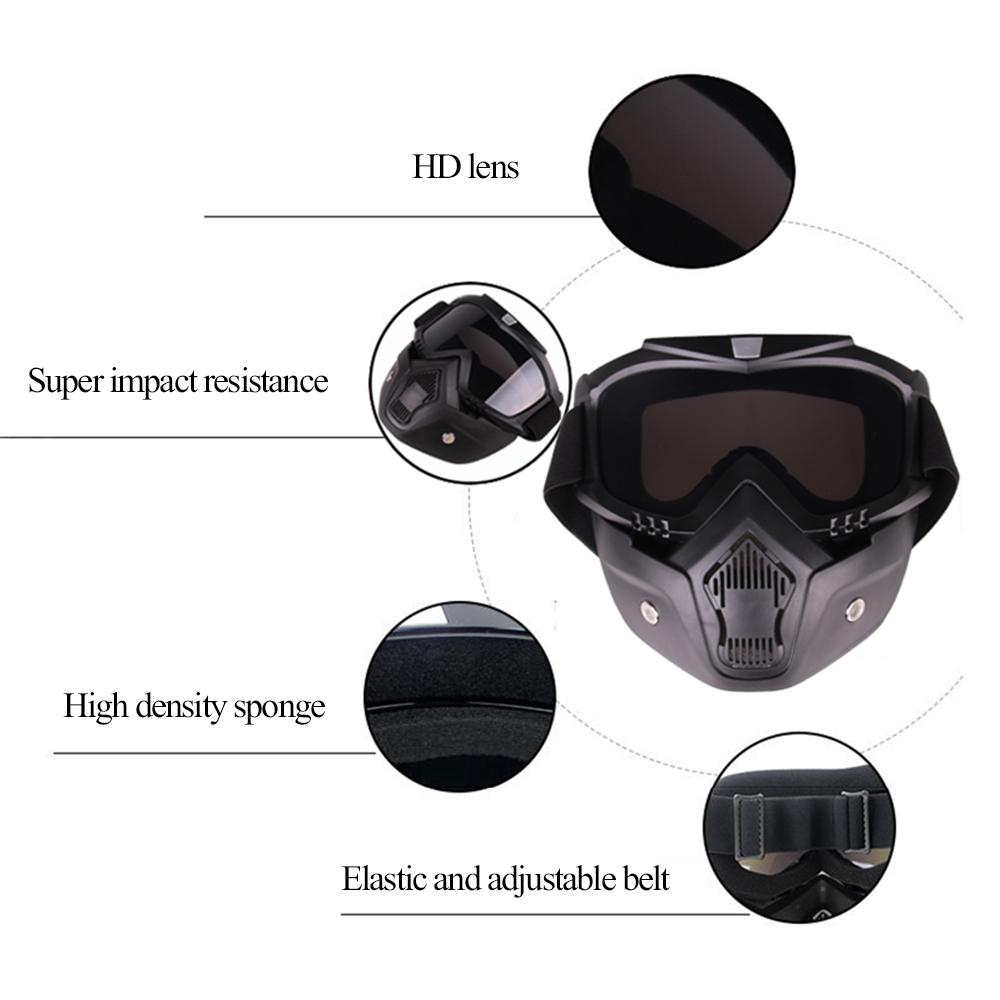 Modular Mask Detachable Goggles Motorcycle Racing Helmet Protective Face
