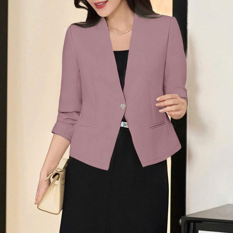 ZANZEA Женская повседневная блузка-кардиган с V-образным вырезом, однотонная, с длинным рукавом