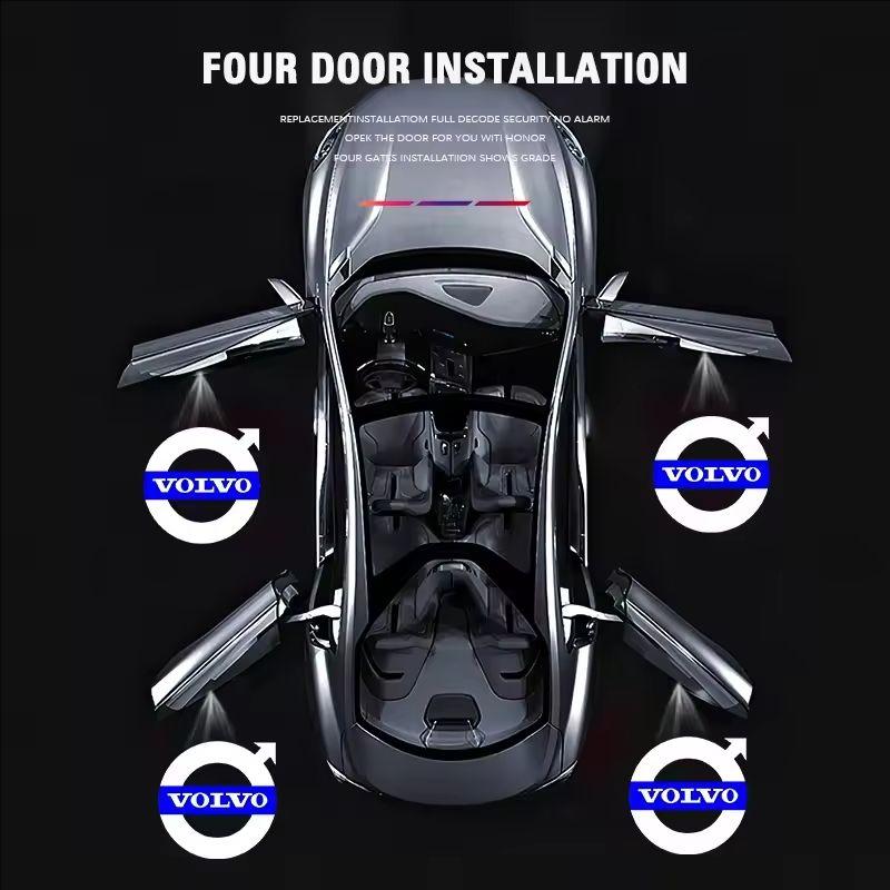 2P Car Door Lamp Projector Welcome Step Up Puddle Light For Volvo XC90 V90 V60 XC60 V40 S80 S60 S90 C40 XC40 V70 XC70 C3 Rdesign ars123