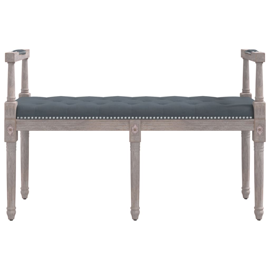 Dark Grey Velvet Bench 110 x 40 x 70 cm