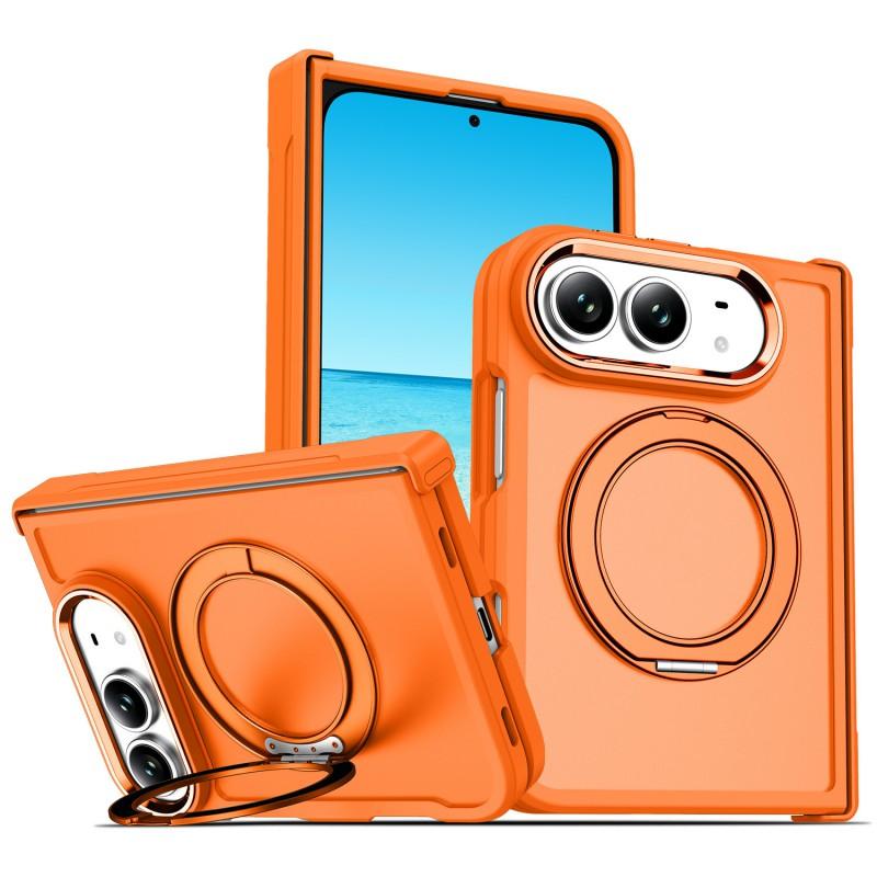 IPhone Duo Case With Skin-Friendly Texture 360 Rotating Magnetic Stand Full-Body Protection Foldable Phone