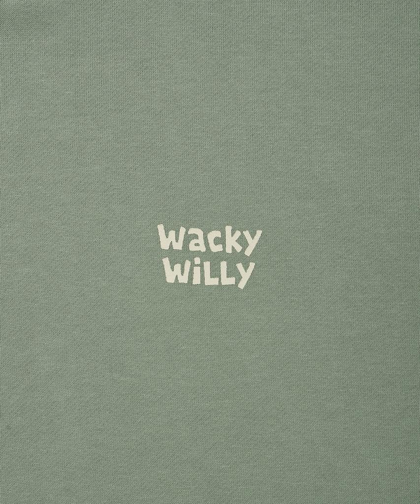 Худи с логотипом Wacky Willie, подписанное, зеленое