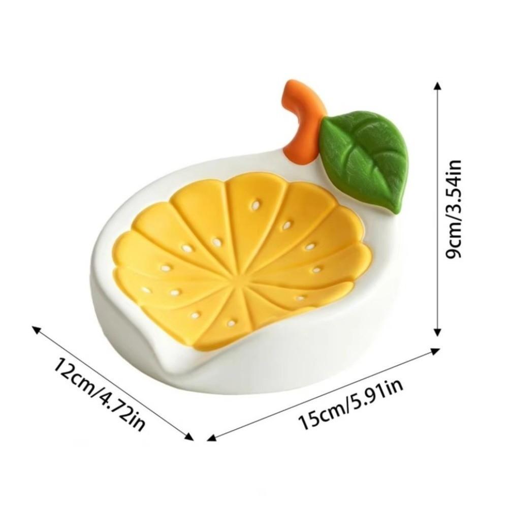 Non-Slip Lemon Soap Dish Stable Dry Soap Storage Rack Creative Drainage Soap Dish Kitchen
