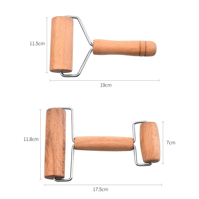 Double Dough Roller Pottery  Polymer Clay Rolling Pin Wooden Roller For Diamond Rhinestone Embroidery Art Hobby Supplies