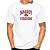Мужская модная футболка Massey Ferguson Серая выцветшая с логотипом Футболка с круглым вырезом Хлопок Базовый топ с короткими рукавами Одежда женщины