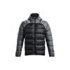 Color Block Design Logo Zip Windproof Warm Hooded Down Jacket Men Jackets Black Gray 1364903-002