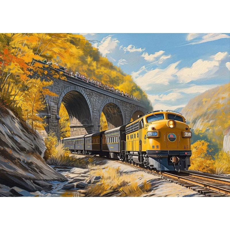 Акварель Винтажный Паровоз Железная дорога Локомотивы Горный Пейзаж Постер Холст Живопись Настенное Искусство Картины Домашний Декор