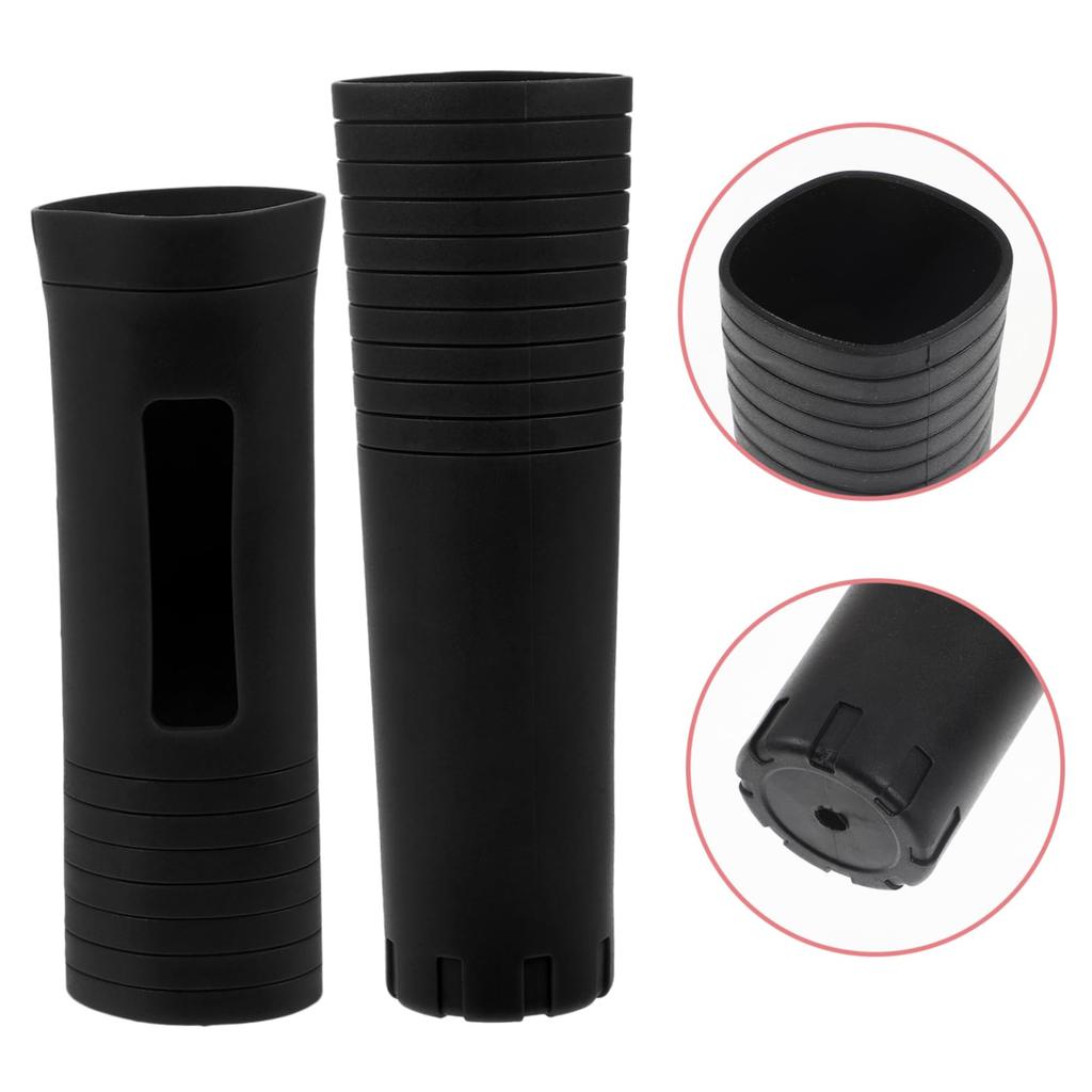 Generic Silicone Microphone Cover Set of 2 Non-slip Shock Absorption Wireless Handle Sleeve for Karaoke Events Lectures Grip Black