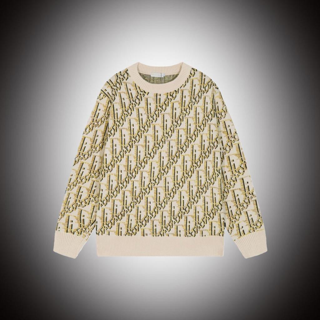 Унисекс джемпер D Brand из жаккардовой шерсти - С круглым вырезом, свободного кроя для осени/зимы