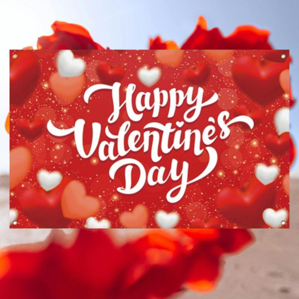 115cmx180cm Red Love Heart Background Romantic Happy Valentine's Day Banner  Photo Booth