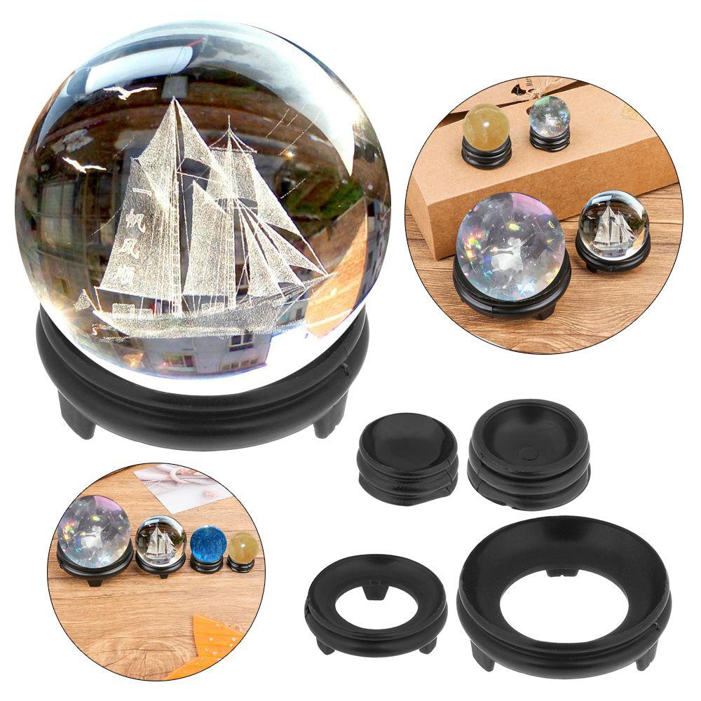 Home Decoration Walnut Pedestal Stand Ostrich Egg Tray Sculpture Crafts Crystal Ball Display Base