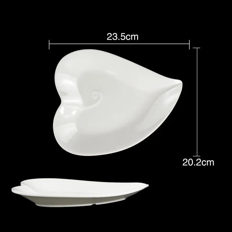 Чисто-белая пластиковая нестандартная тарелка, поднос для коммерции, тарелки для пикника и барбекю, десертные закуски, фруктовые блюда, кухонная утварь