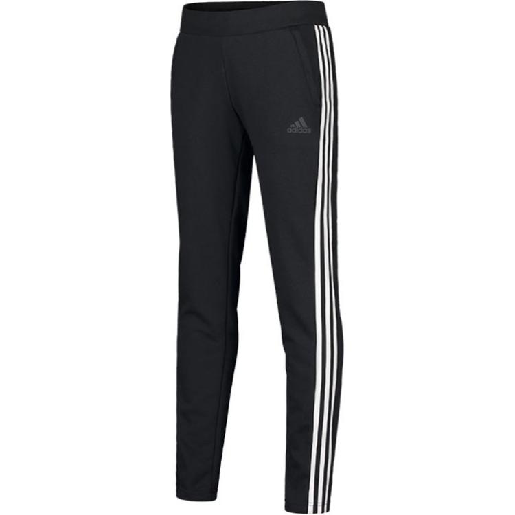 Adidas Three Stripe Simple Lace-Up Casual Mid-Rise Sports Pants Women Pants Black DT2408